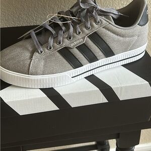 NIB Adidas Gray and Black Sneakers Classic Court Style